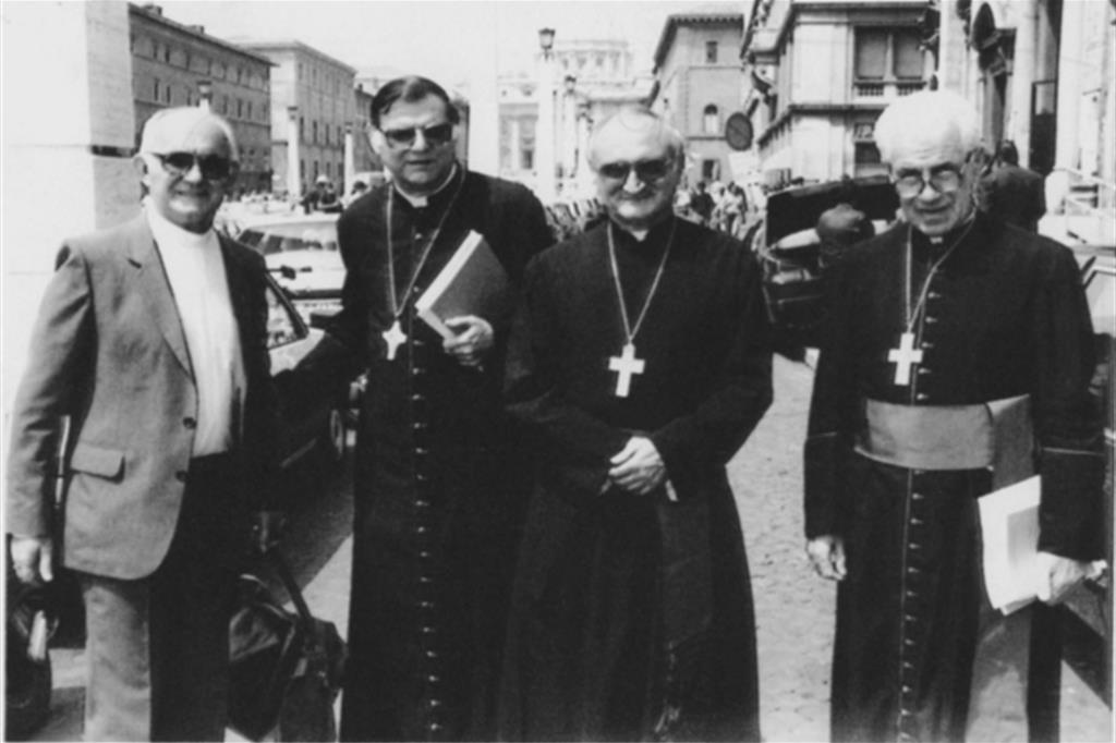 In una foto del 1990 (da sinistra) i vescovi brasiliani Possamai, Grechi, Frainer e Mongiano