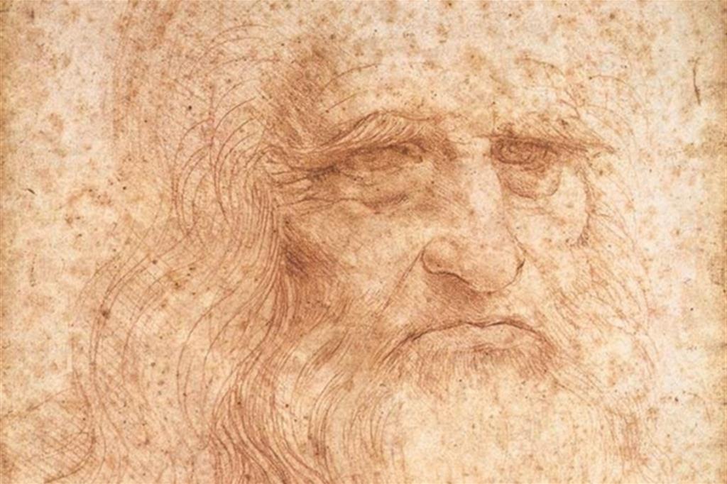 Particolare dell'Autoritratto di Leonardo da Vinci