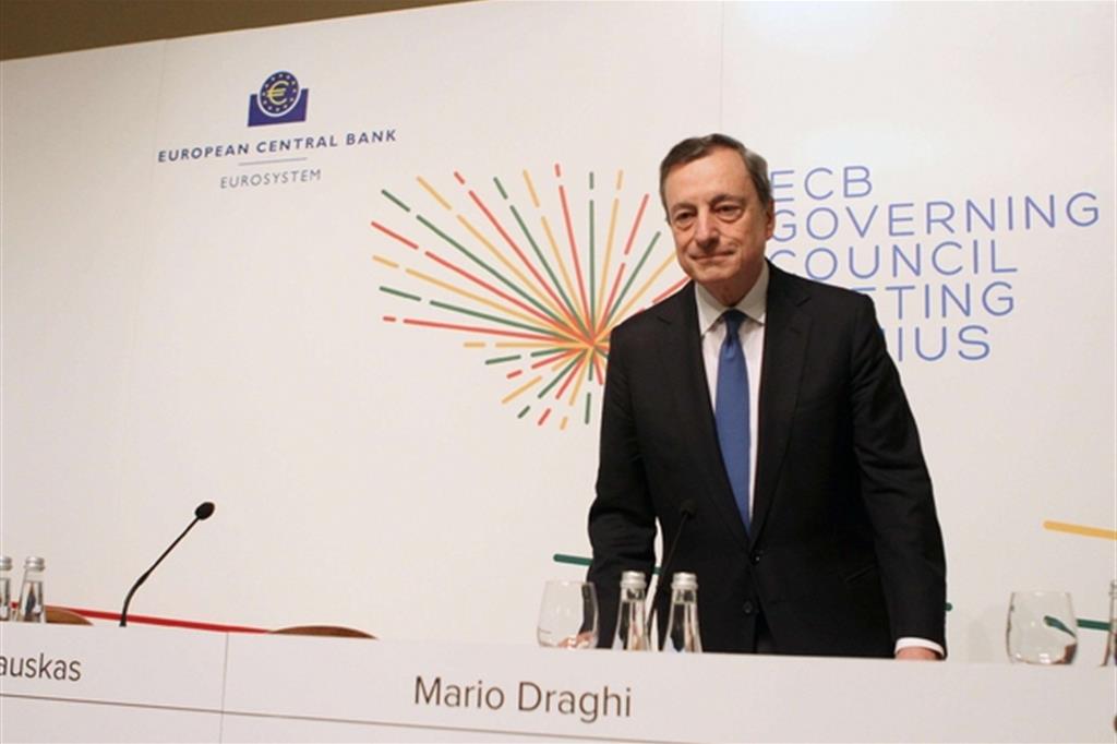 Mario Draghi, presidente della Banca centrale europea (Ansa)