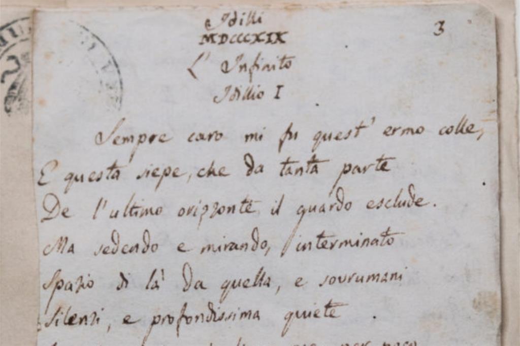 Il manoscritto dell'Infinito di Giacomo Leopardi