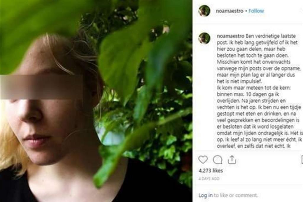 Noa Pothove e il suo ultimo messaggio su Instagram
