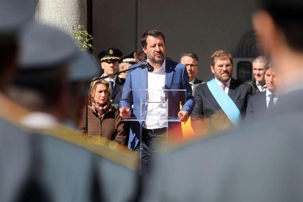Il vice presidente del Consiglio Matteo Salvini in visita al comando provinciale della Gdf di Monza e Brianza