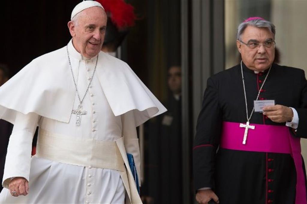Papa Francesco e il vescovo di Albano, Marcello Semeraro (Vatican News)
