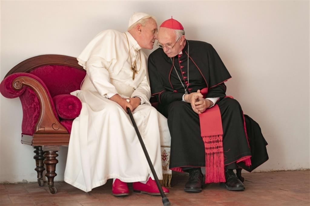 Gli straordinari Anthony Hopkins e Jonathan Pryce sono Benedetto XV e Francesco nel fil “I due Papi”