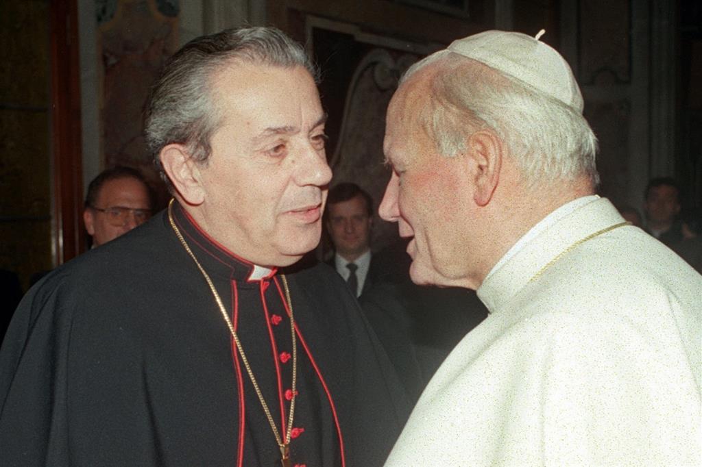 Il cardinale Achille Silvestrini (1923-2019) con Giovanni Paolo II