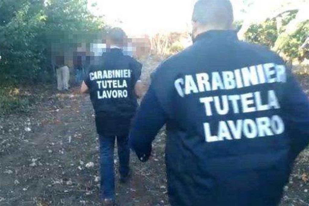 Carabinieri in azione stamani nell'Agrigentino contro la piaga del caporalato (Ansa)