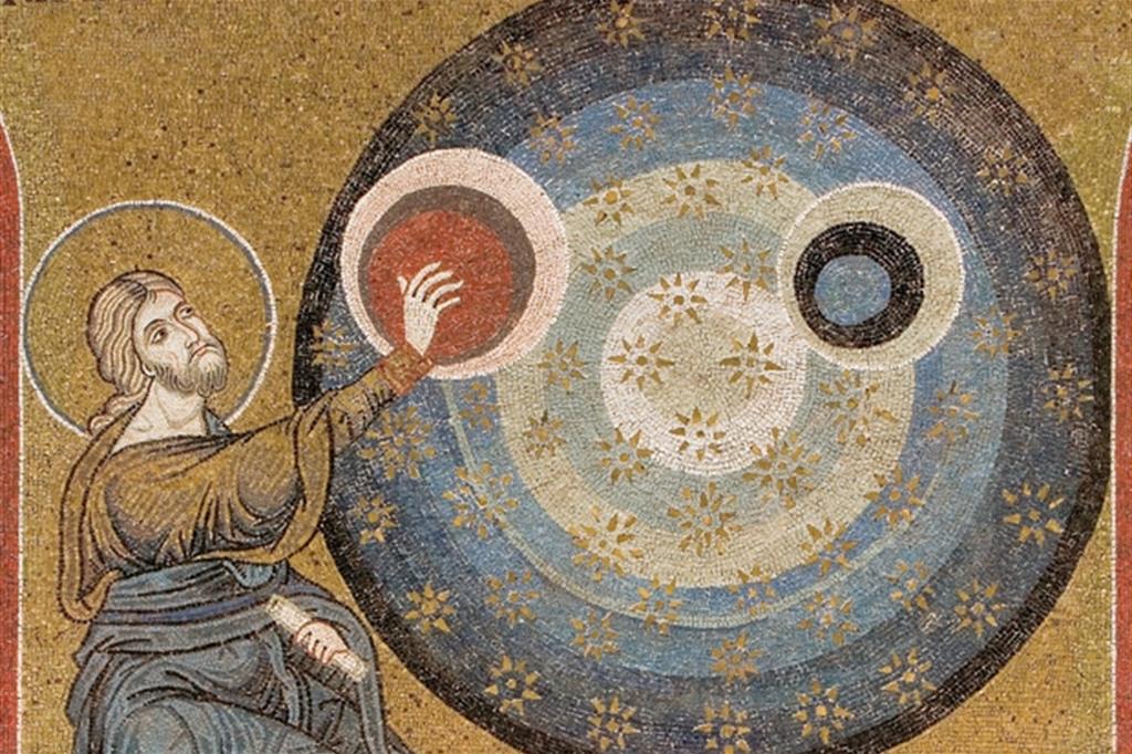 Lo studio dell’infinitamente piccolo e quello dell’infinitamente grande giungono alla medesima conclusione: in principio era il caos “La creazione del firmamento”, mosaico della cattedrale di Monreale (XII-XIII secolo) (Ultreya)