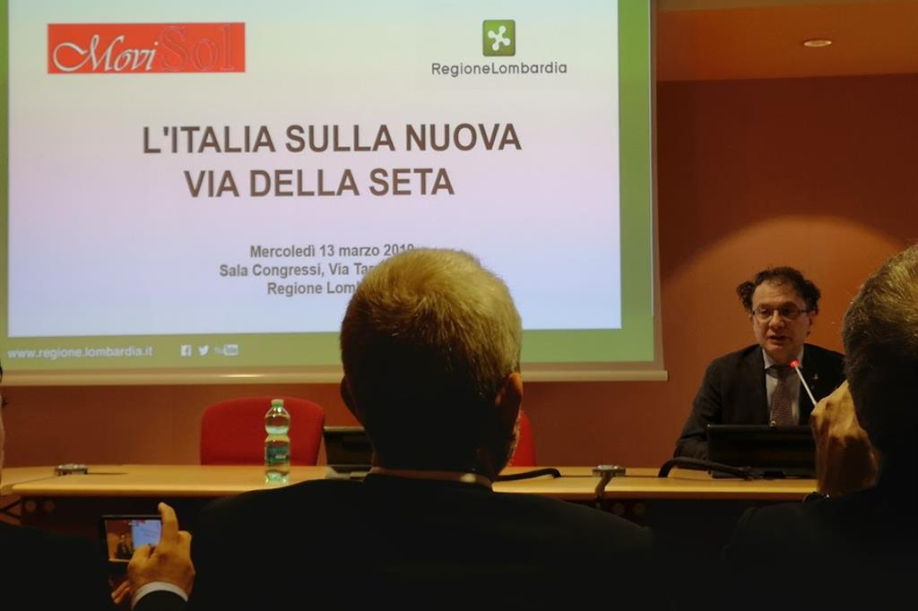 Michele Geraci interviene al convegno "L'Italia sulla Nuova Via della Seta" del MoviSol