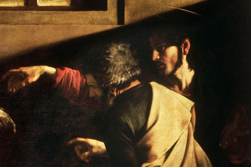 Caravaggio: La vocazione di san Matteo (particolare)