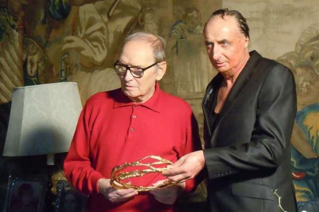 Ennio Morricone e Giovanni Manfredini nel 2015