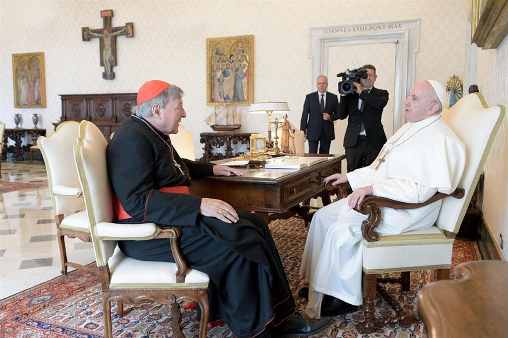 Il cardinale George Pell è stato ricevuto in udienza privata da papa Francesco