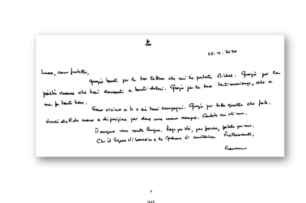 La lettera autografa di Papa Francesco a "Mediterranea"