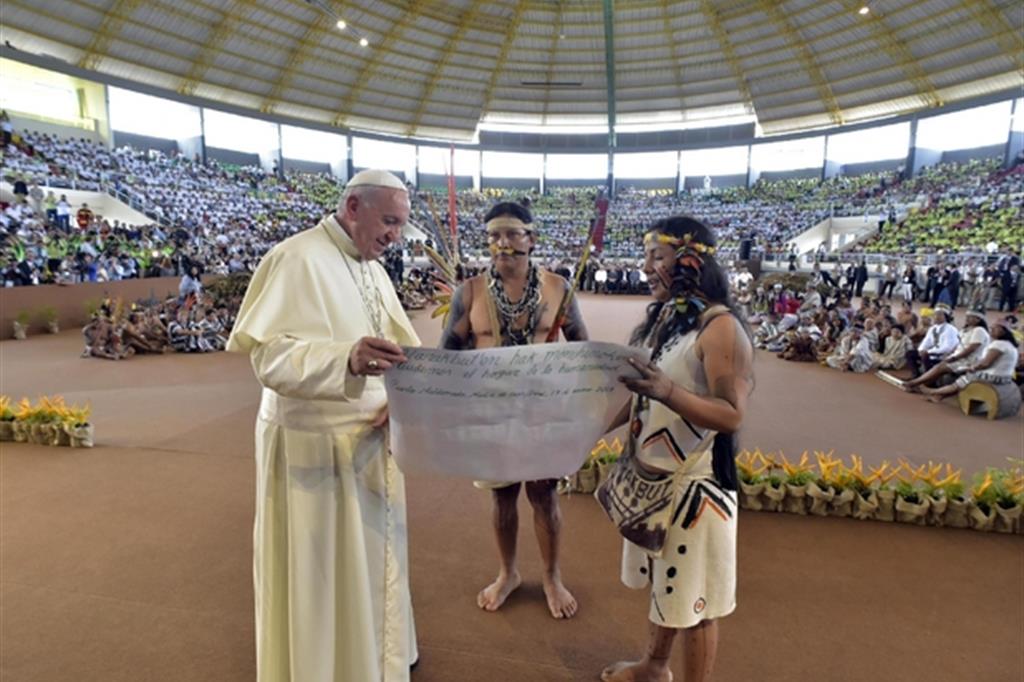 L’incontro del Papa con le popolazioni indigene in Perù nel 2018