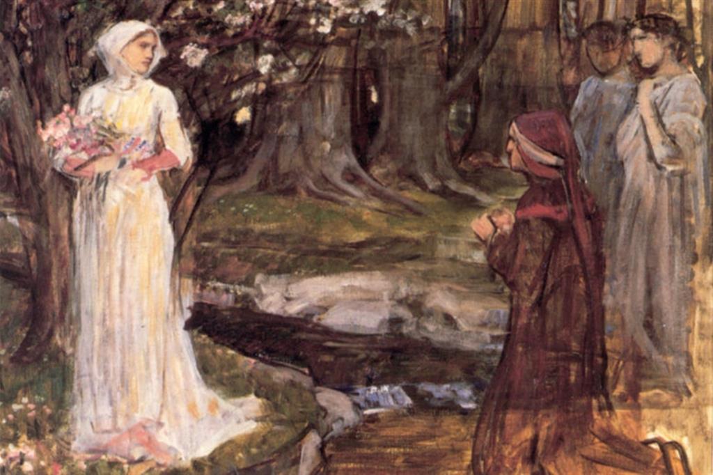 John William Waterhouse, “L’incontro di Dante con Beatrice” (1915)