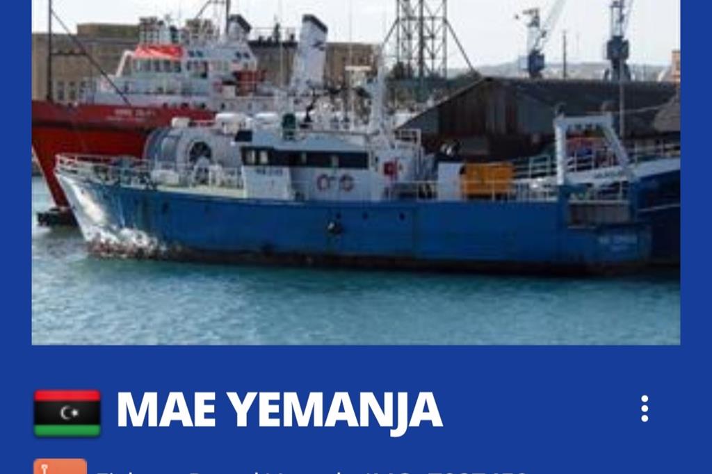L’attuale scheda registrazione del motopesca Mae Yemenja
