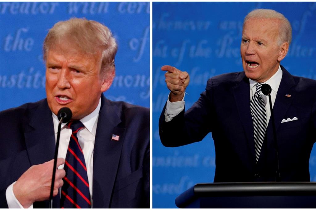 Donald Trump e Joe Biden nel primo confronto tv