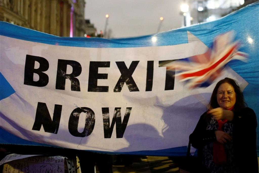 In piazza a Londra la sera del 31 gennaio. La Brexit diventa realtà