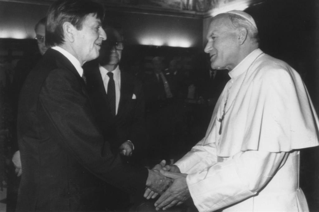 Olof Palme e Giovanni Paolo II nell'ottobre 1983