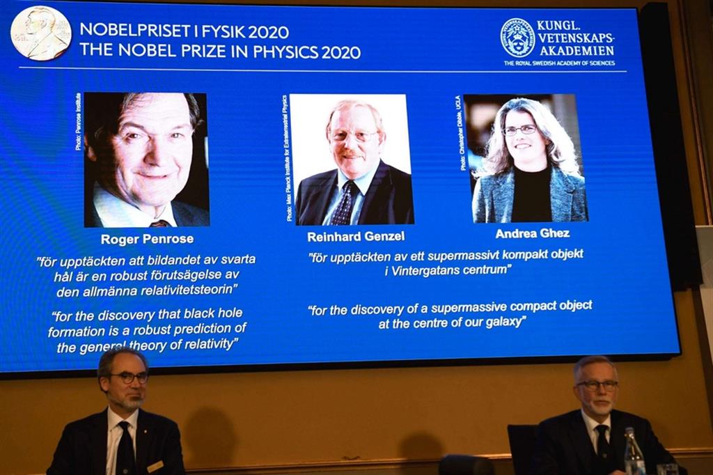L'annuncio, a Stoccolma, del premio Nobel per la fisica 2020