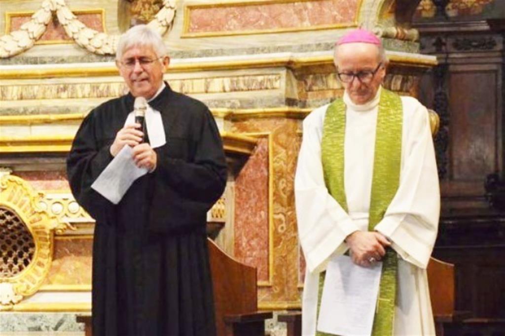 Il pastore valdese Gianni Genre e il vescovo di Pinerolo Derio Olivero