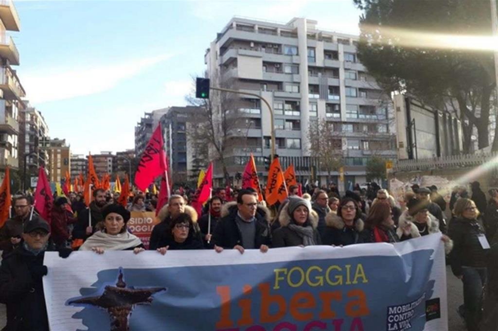 In corteo a Foggia per liberare questa terra dall'oppressione della criminalità organizzata
