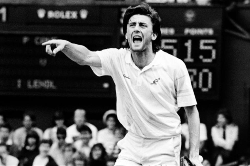 Paolo Canè a Wimbledon (1987) nella sfida persa dopo tre ore di gioco contro Lendl