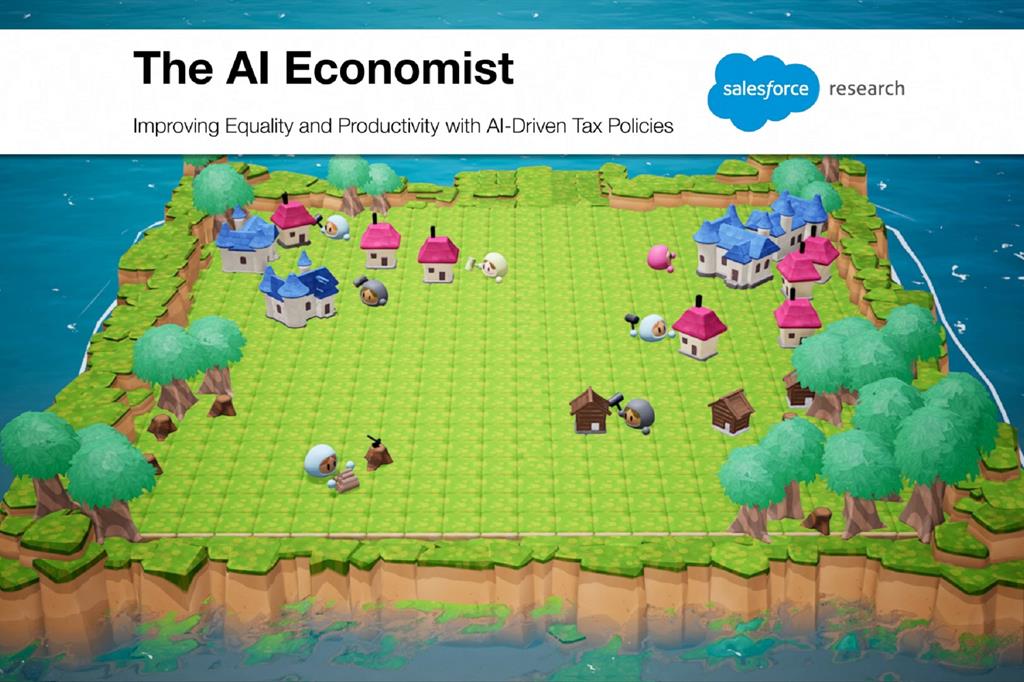 Una schermata del modello di AI Economist elaborato dai ricercatori di Salesforce
