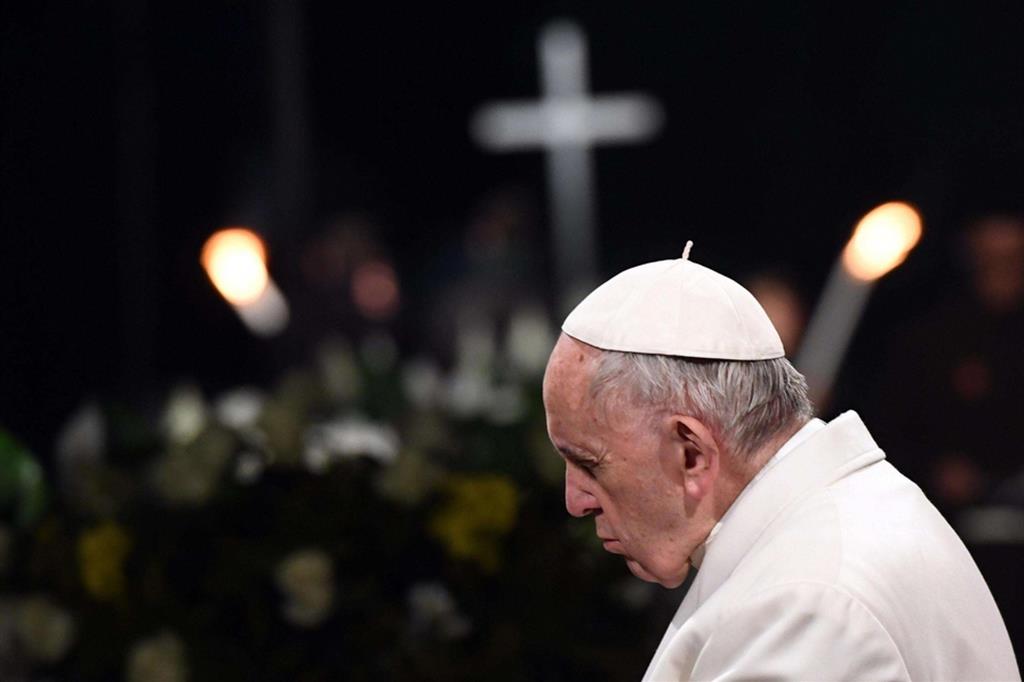 Papa Francesco alla Via Crucis del Venerdì Santo nel 2018