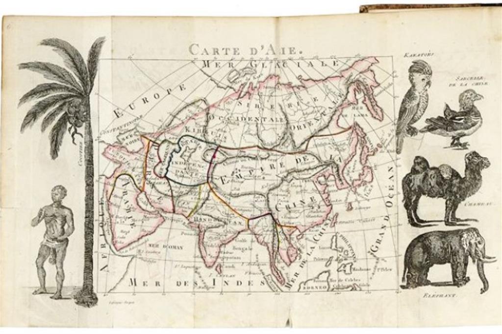 Cartina dell’Asia dal manoscritto di viaggio di Pierre César Briand