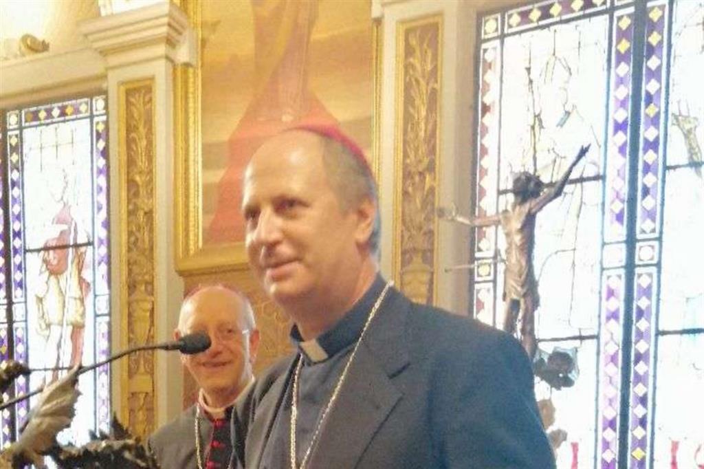 Monsignor Lomanto, ieri subito dopo  l’annuncio della sua nomina ad arcivescovo di Siracusa