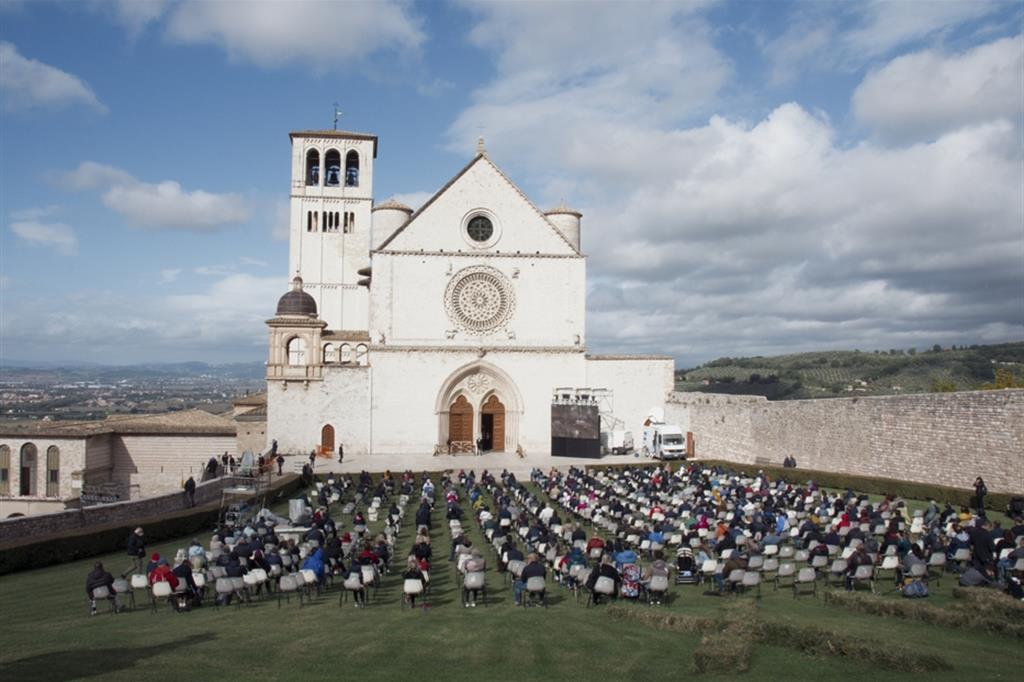 Un momento della celebrazione dello scorso 4 ottobre per il patrono d'Italia San Francesco ad Assisi