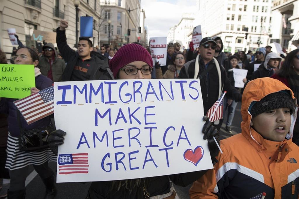 Manifestazione pro-immigrati negli Stati Uniti