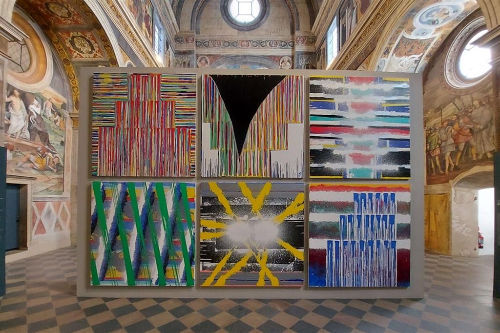 Juan Navarro Baldeweg, una parete con sei dipinti realizzati nel 2017