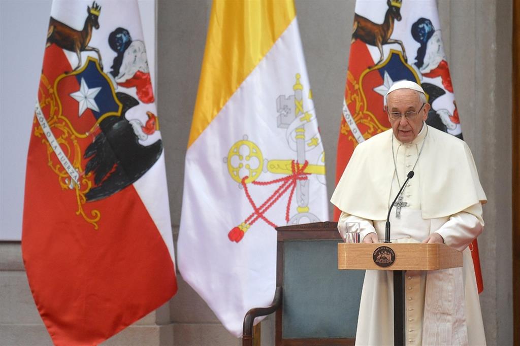Papa Francesco durante il suo viaggio apostolico in Cile nel febbraio 2018