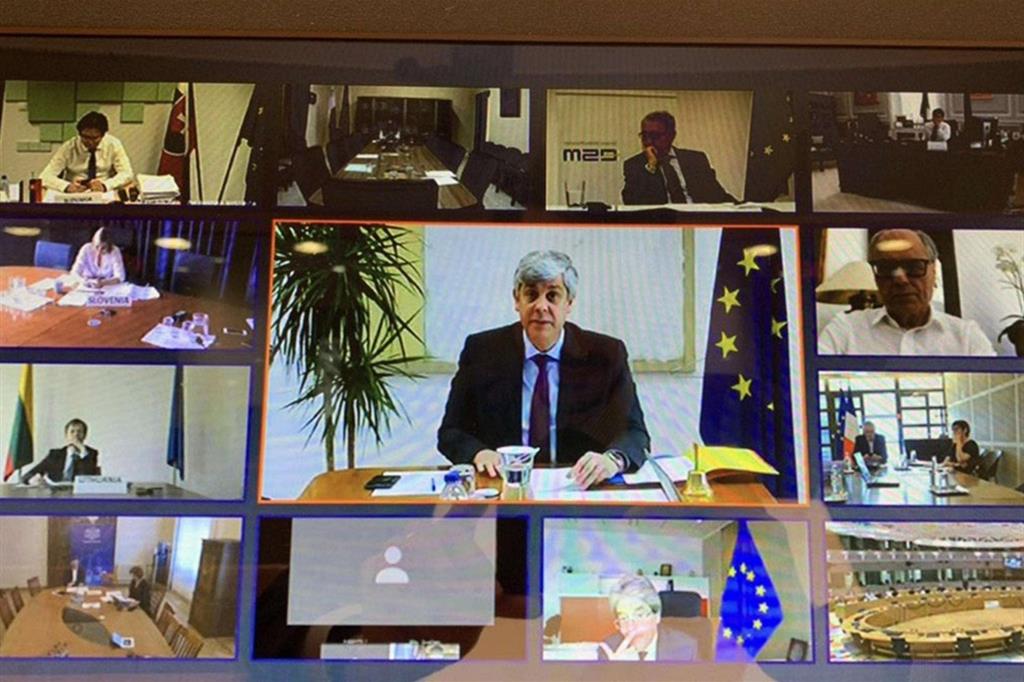 La riunione dell'Eurogruppo in videoconferenza