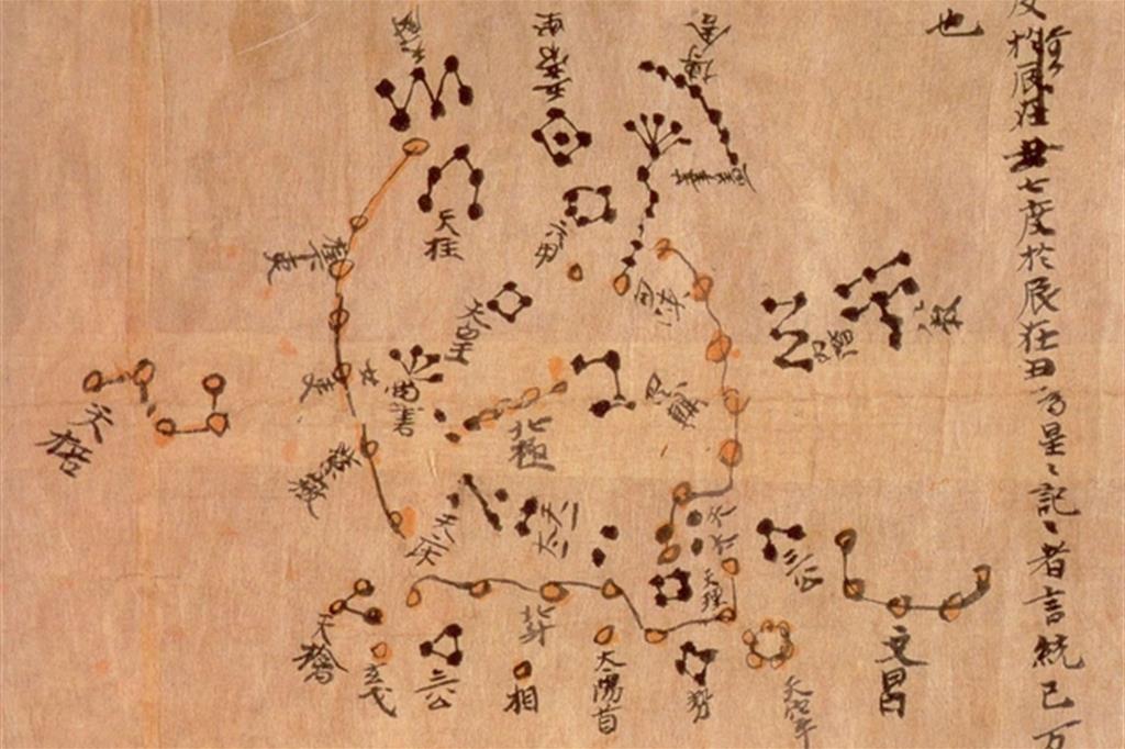 La “Mappa Dunhuang” con le stelle della regione polare redatta al tempo dell'imperatore Zhgonzong