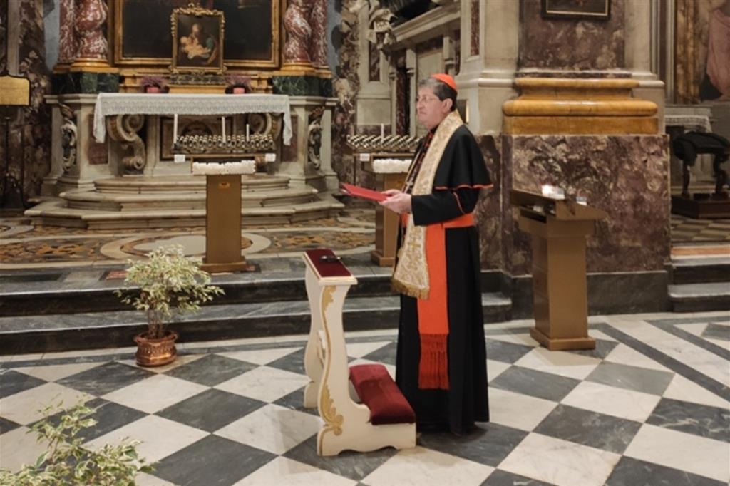 Il cardinal Betori durante l'atto di affidamento alla Santissima Annunziata