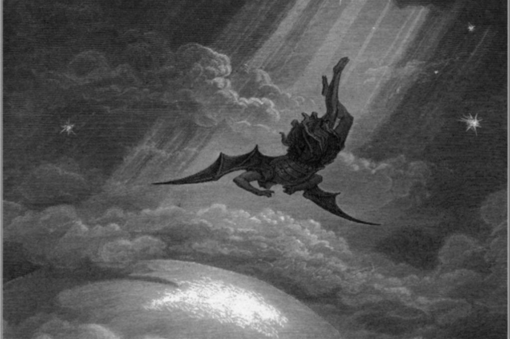 La caduta di Lucifero, illustrazione di Gustave Doré
