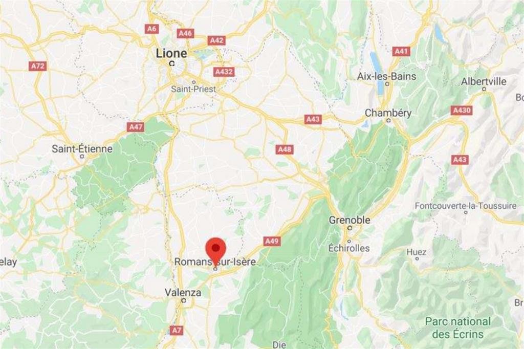 Romans sur Isère, un comune a sud di Lione, in Francia: luogo dell'attacco che ha provocato la morte di due persone. Uccise con un coltello, fermato l'aggressore