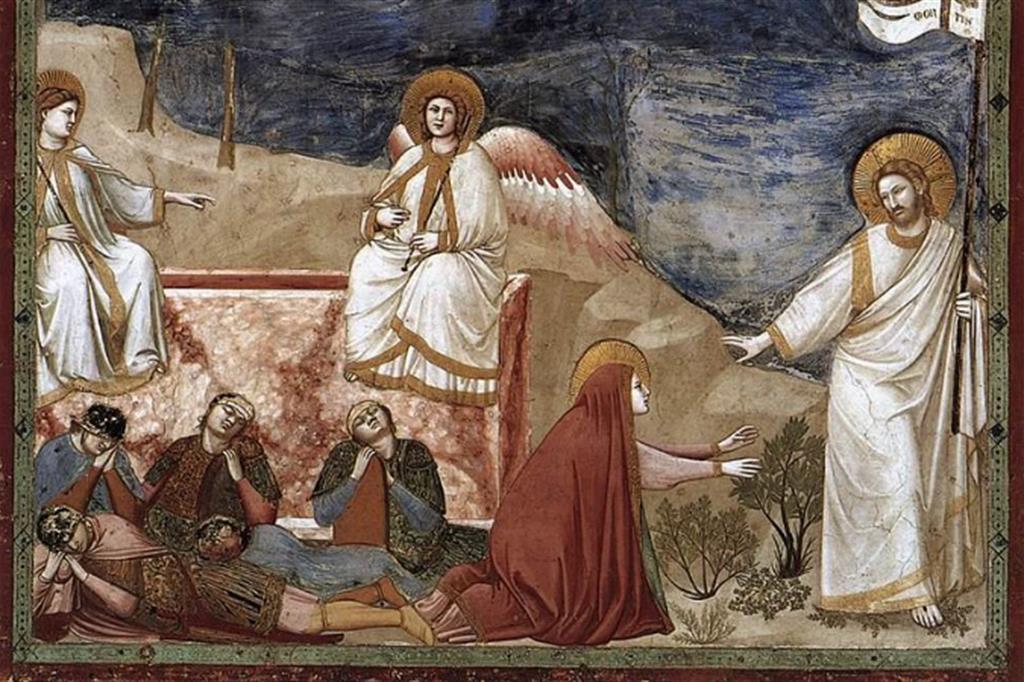 Giotto, Basilica di San Francesco: l'incontro di Maria Maddalena col Risorto e con l'Angelo il mattino di Pasqua