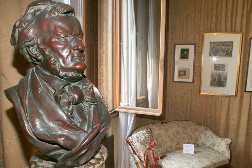 Il busto di Richard Wagner nel Museo Wagner nel Casinò di Venezia