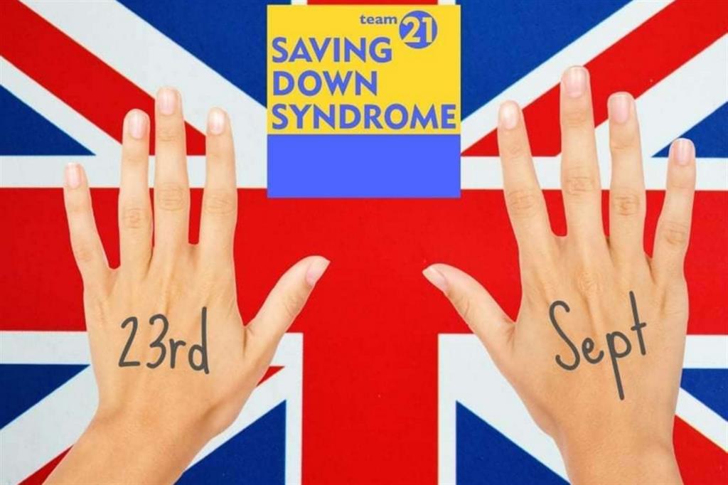 L'immagine della campagna per "salvare" i portatori di sindrome di Down. Il 23 settembre è attesa la sentenza