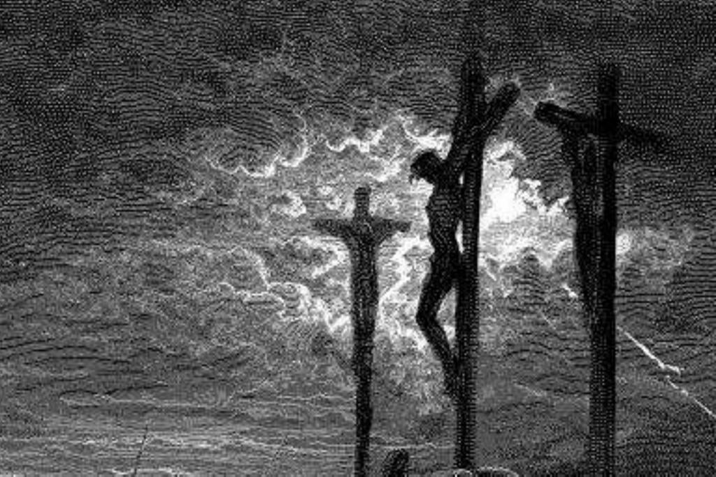"Le tenebre della Crocifissione" di Gustave Doré, particolare