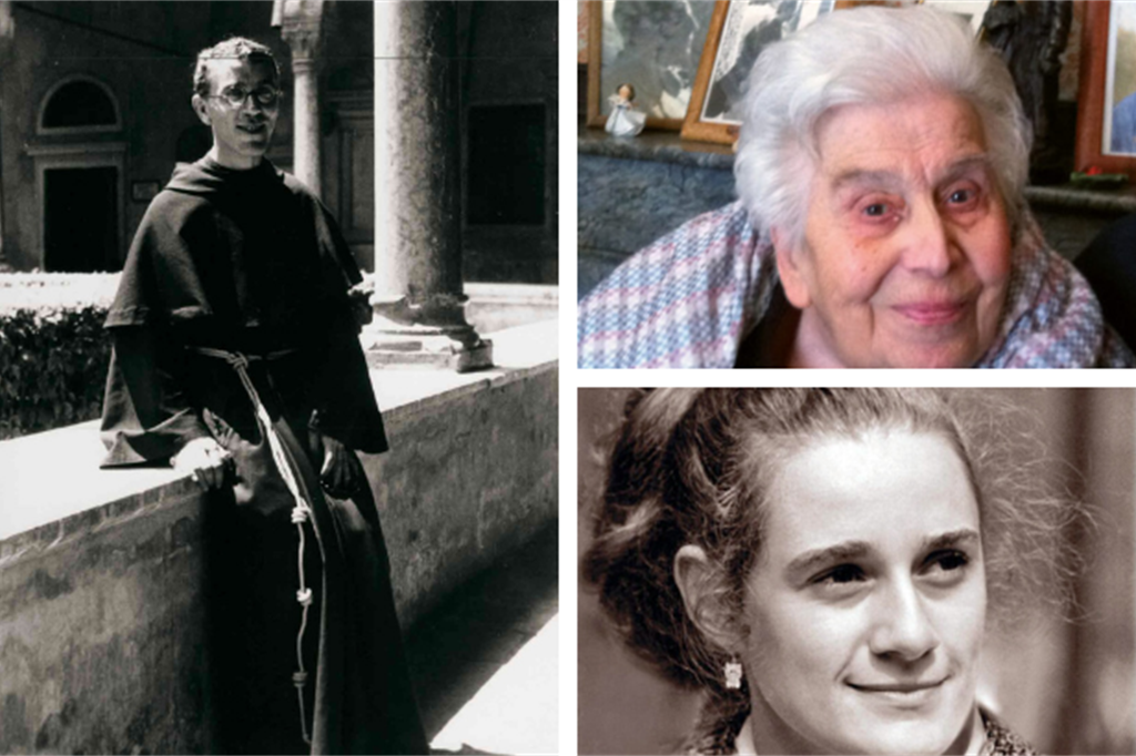 Nella foto in grande don Cortese, a fianco in alto Enrichetta Beltrame Quattrocchi e sotto Maria Cristina Cella Mocellin