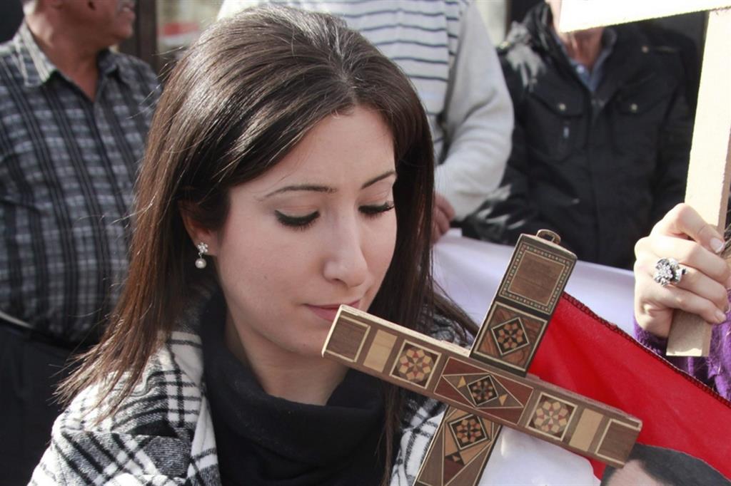 Una ragazza siriana cristiana ortodossa in un'immagine d'archivio