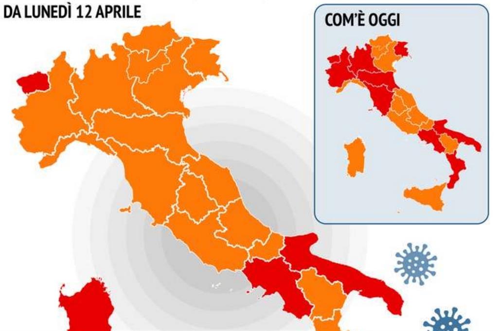 Ecco come cambierà colore l'Italia da lunedì. Anche la Sicilia sarà arancione