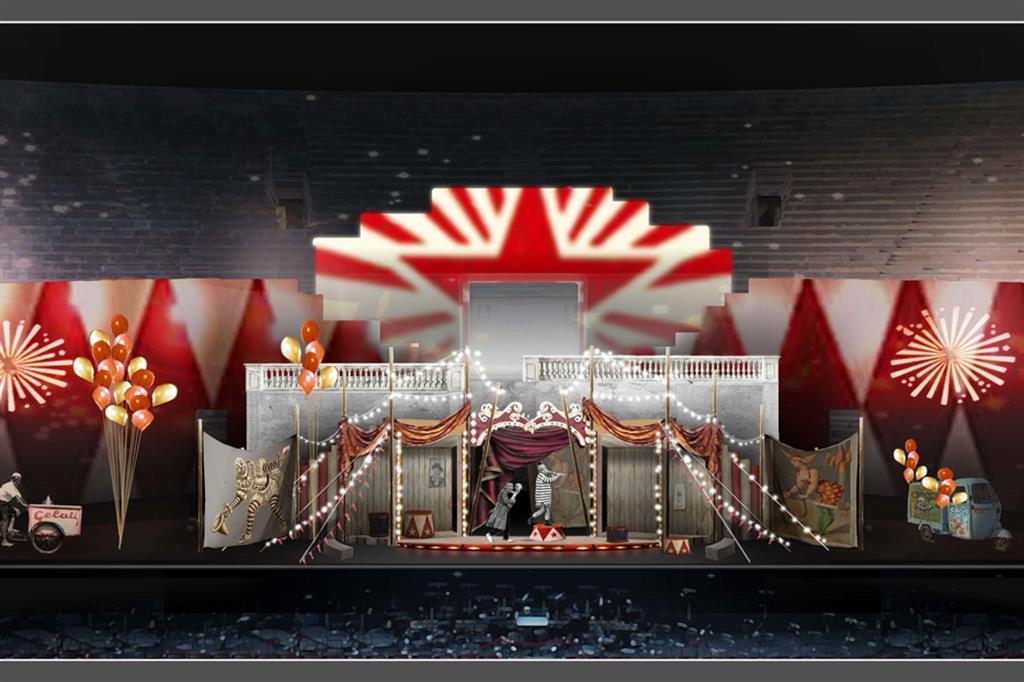 il bozzetto di “Aida” in forma scenica che ha inaugurato il 98° Festival Lirico di Verona