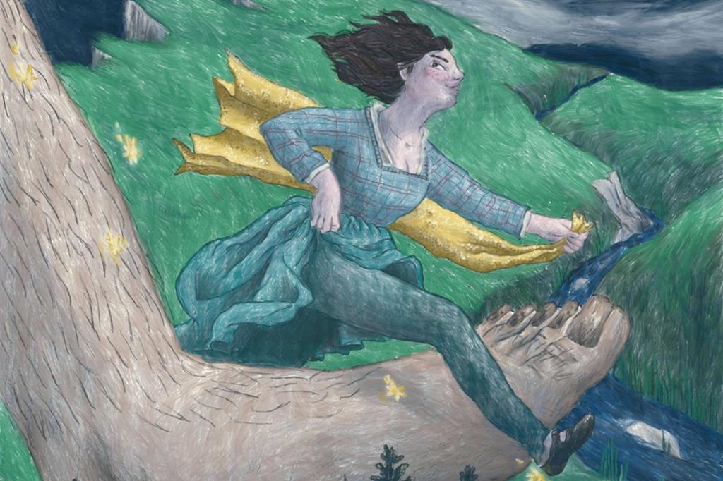 illustrazione di Cecilia Campironi per la favola scozzese Maol a Chliobain, dalla raccolta di Angela Carter "Le mille e una donna"