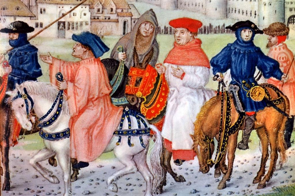Pellegrinaggio a Canterbury, miniatura tratta dal manoscritto “I racconti di Canterbury” (XV secolo)