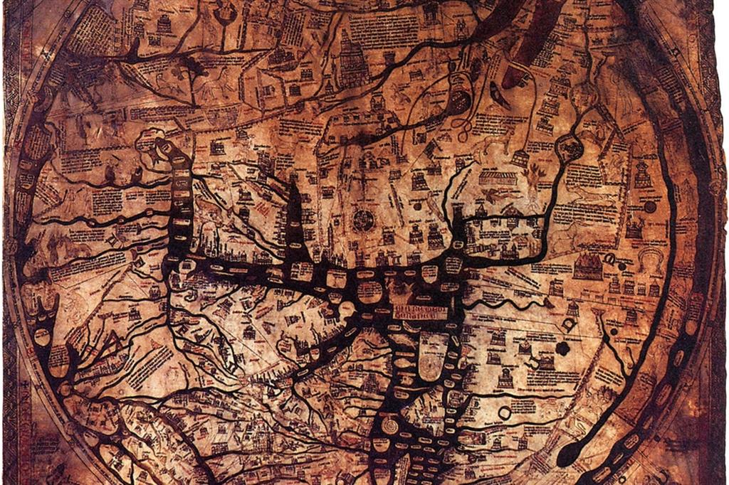 La "Mappa Mundi" conservata nella cattedrale inglese di Hertford